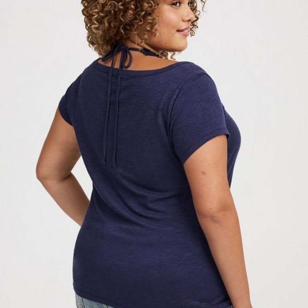 Torrid Navy Short Sleeve Tee - Picture 3 of 6